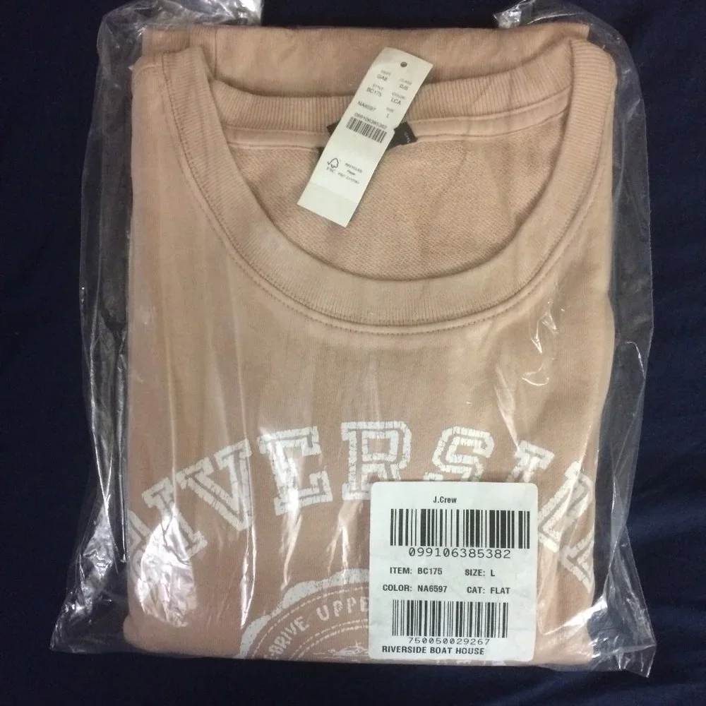 J. CREW University Terry Sweatshirt L